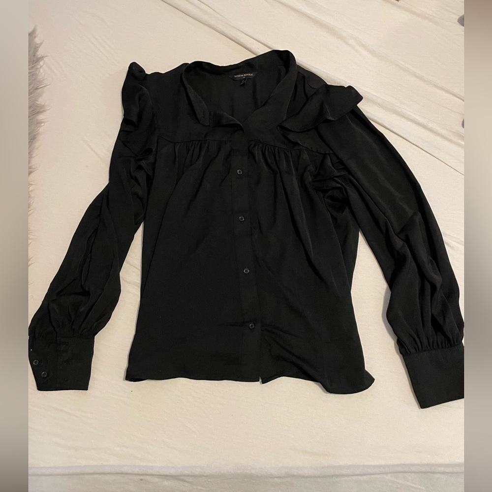 Banana Republic Long-Sleeve Ruffle Blouse